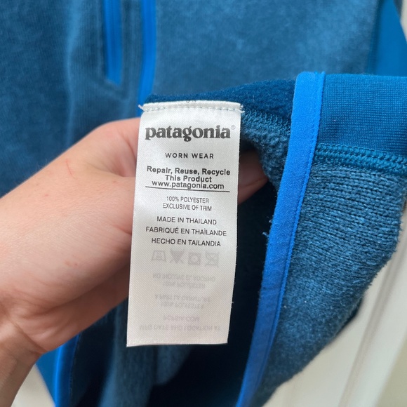 Men's Patagonia Men's Better Sweater® 1/4-Zip Fleece Teal Size Medium - Picture 7 of 16